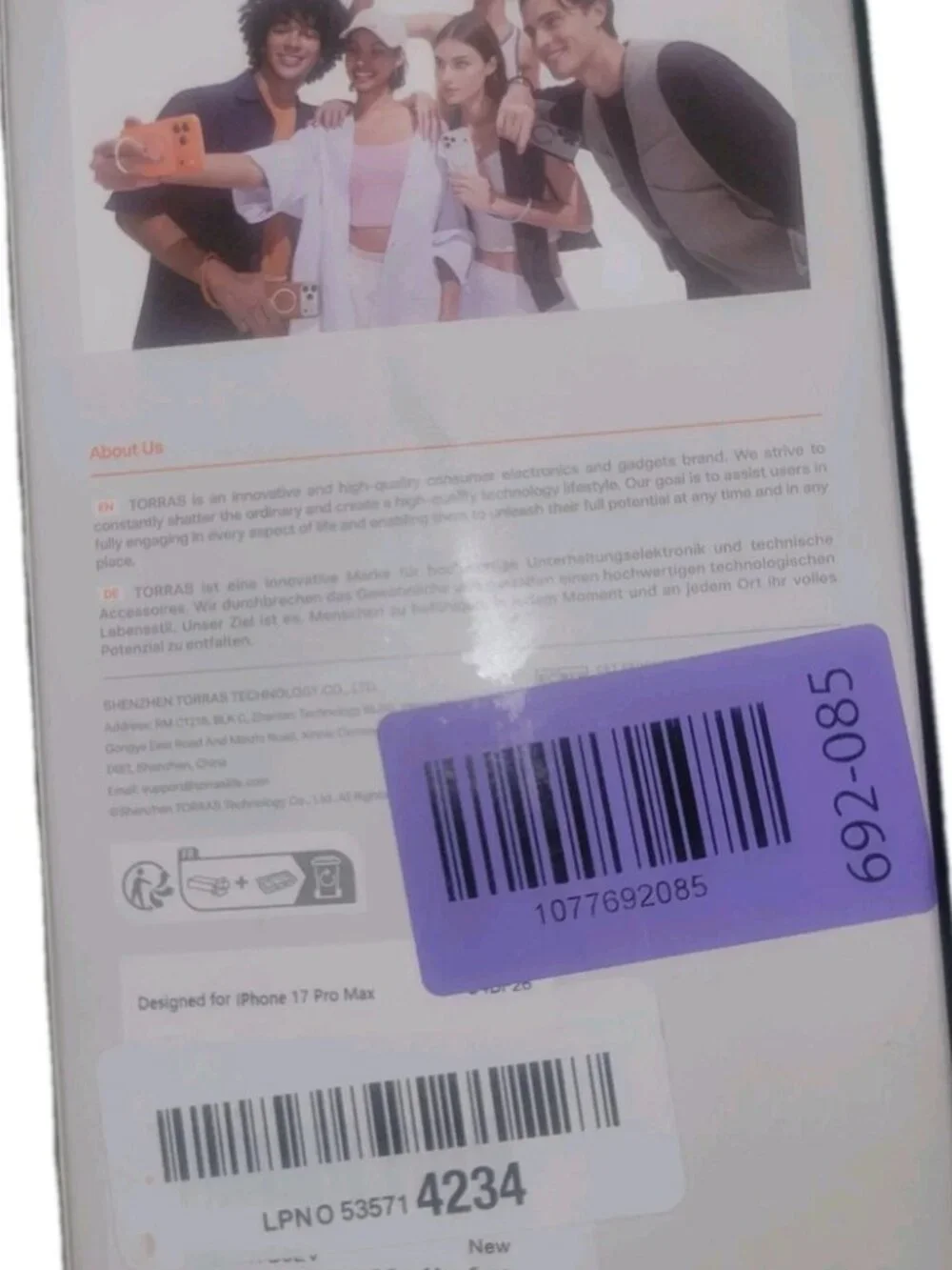 Torras iPhone 17 Pro Max Clear Case